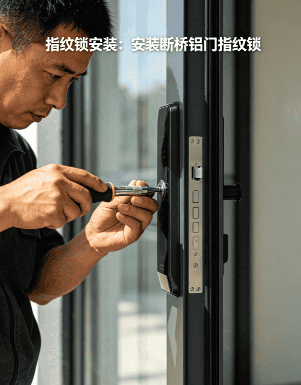 断桥铝门指纹锁安装
